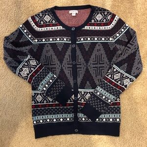 Winter print cardigan